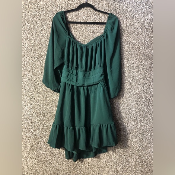 NWT EXLURA Lantern Sleeve Tie Back Mini Dress Sz XXL - Picture 4 of 7